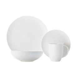 Maxwell & Williams Diamonds Round 16-Piece Dinner Set - White