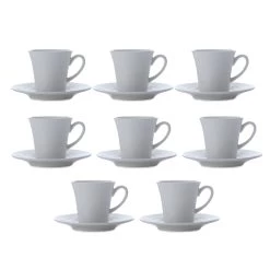 Maxwell & Williams Cirque Demi Tasse Cup & Saucer - White - 8 Pack