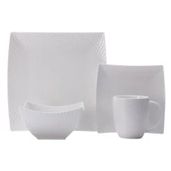 Maxwell & Williams Diamonds Square 16-Piece Dinner Set - White