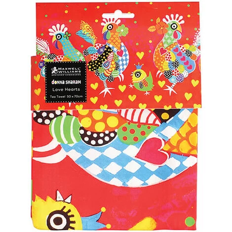 Maxwell & Williams Love Hearts Tea Towel Chicken Dance 4 Maxwell & Williams Love Hearts Tea Towel Chicken Dance - Image 2