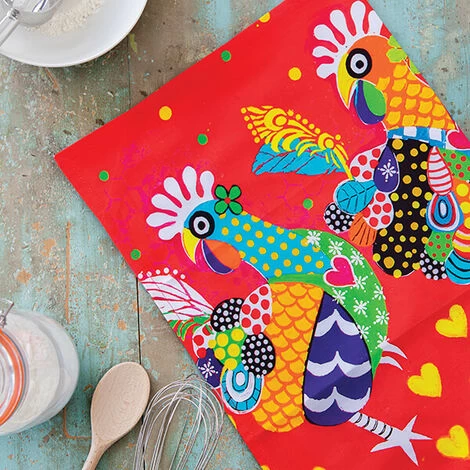 Maxwell & Williams Love Hearts Tea Towel Chicken Dance 6 Maxwell & Williams Love Hearts Tea Towel Chicken Dance - Image 4