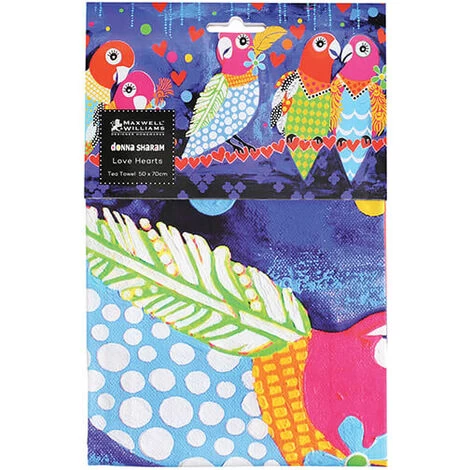 Maxwell & Williams Love Hearts Tea Towel Love Birds 4 Maxwell & Williams Love Hearts Tea Towel Love Birds - Image 2