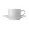Maxwell & Williams Basic White Straight Cup & Saucer, 4 Pack