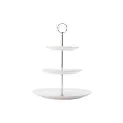 Maxwell & Williams Diamonds Round 3-Tier Cake Stand - White