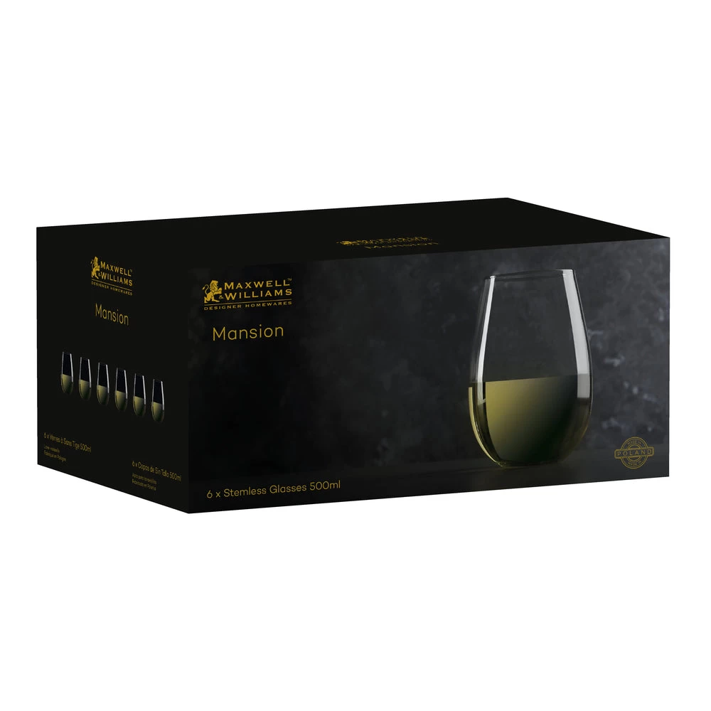 Maxwell & Williams Mansion Stemless White Wine - 6 Pack 3 Maxwell & Williams Mansion Stemless White Wine - 6 Pack