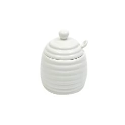 Maxwell & Williams White Basics Honey Pot With Spoons, 4 Pack